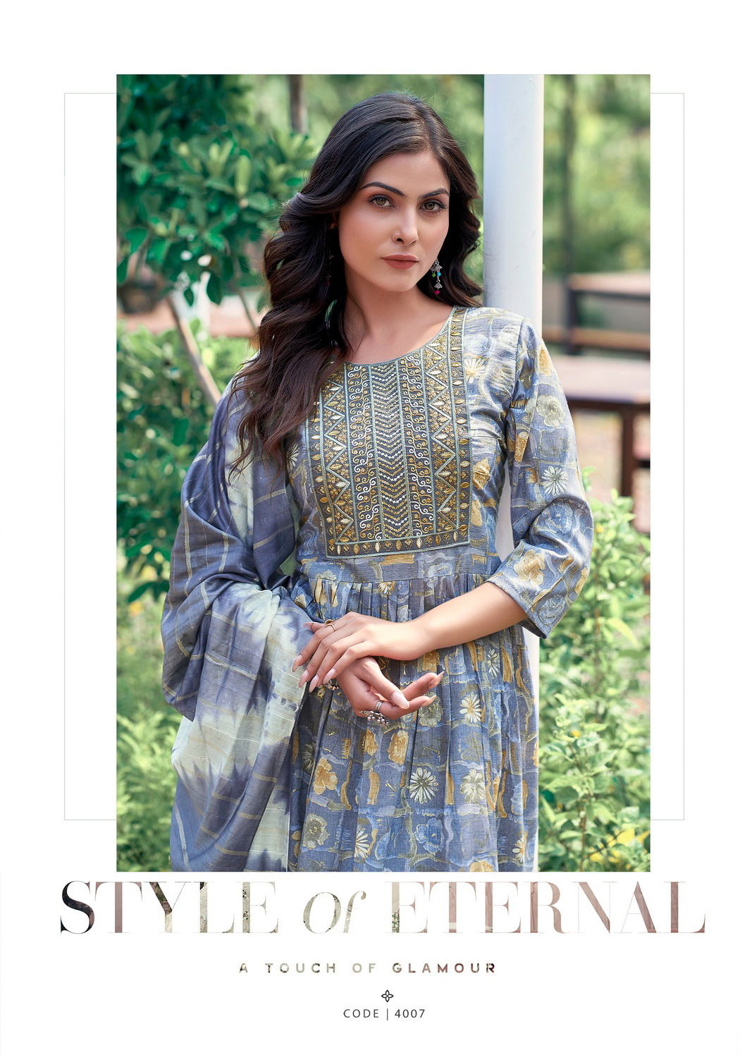 Sara Vol 4 By Mystic 9 Naira Cut Rayon Printed Kurti With Bottom Dupatta Wholesalers In Delhi
